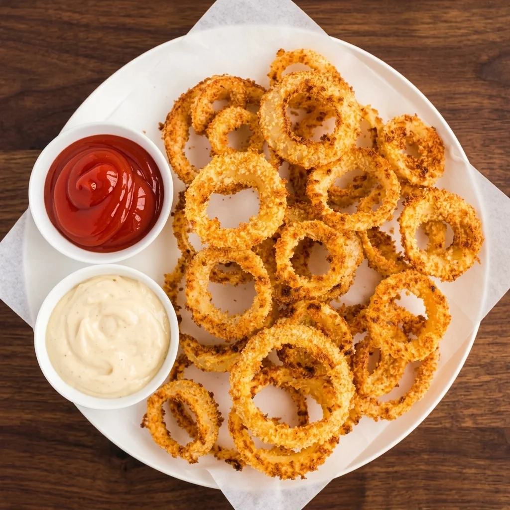 Golden battered onion rings at Pelly Pine Restaurant in Pelly, SK